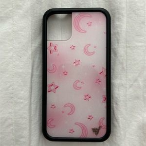 Pink moon wildflower phone case